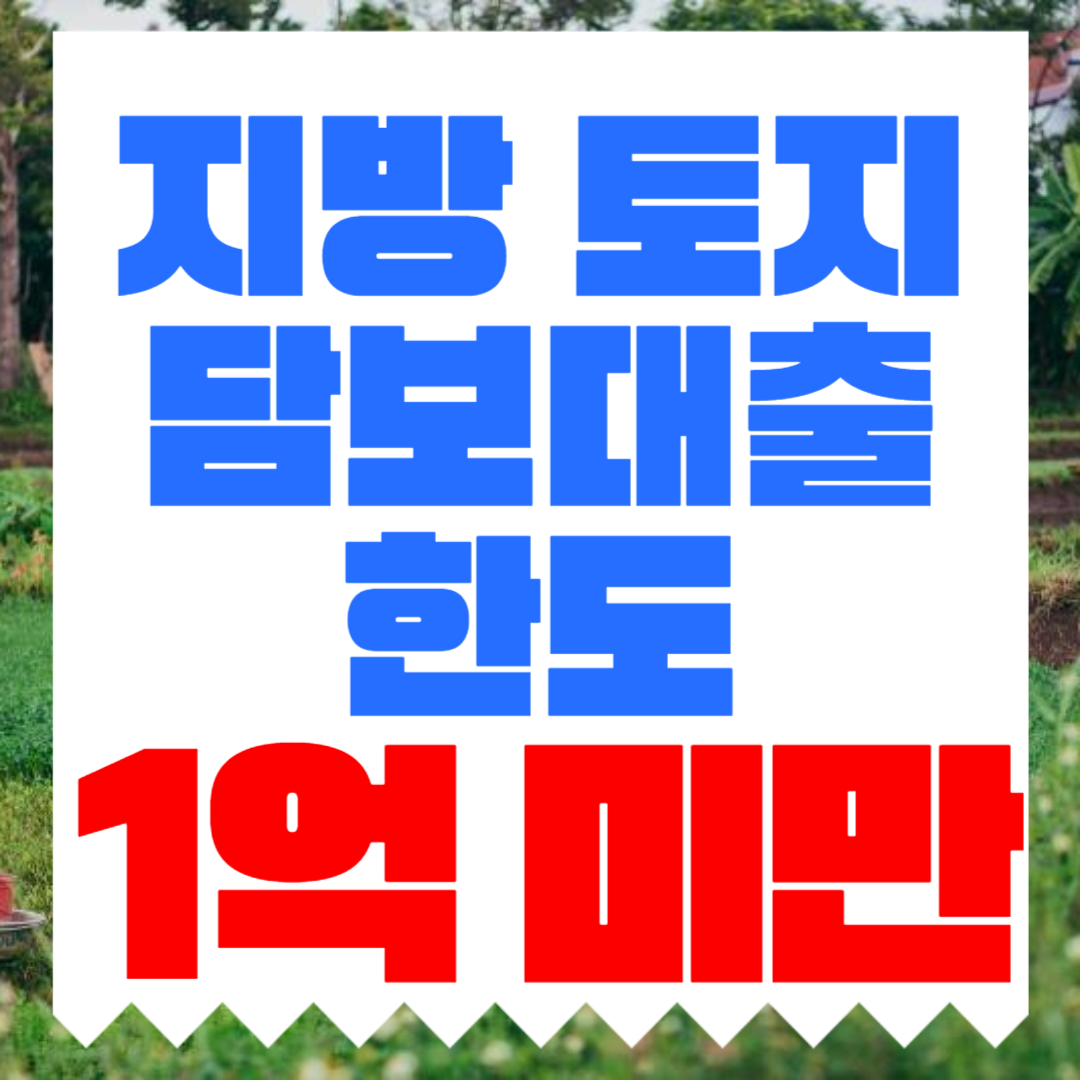 지방 토지담보대출 소액 1억미만은 토지·농지·임야 한도와 DSR 적용 여부가 중요합니다
