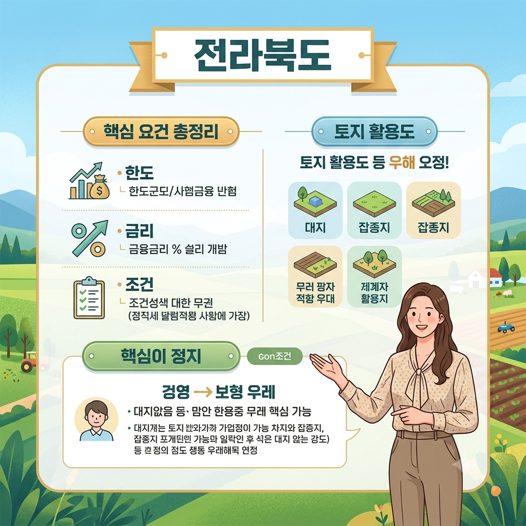전라북도 토지담보대출 가능할까? 농지·임야 포함 한도·금리·조건 총정리