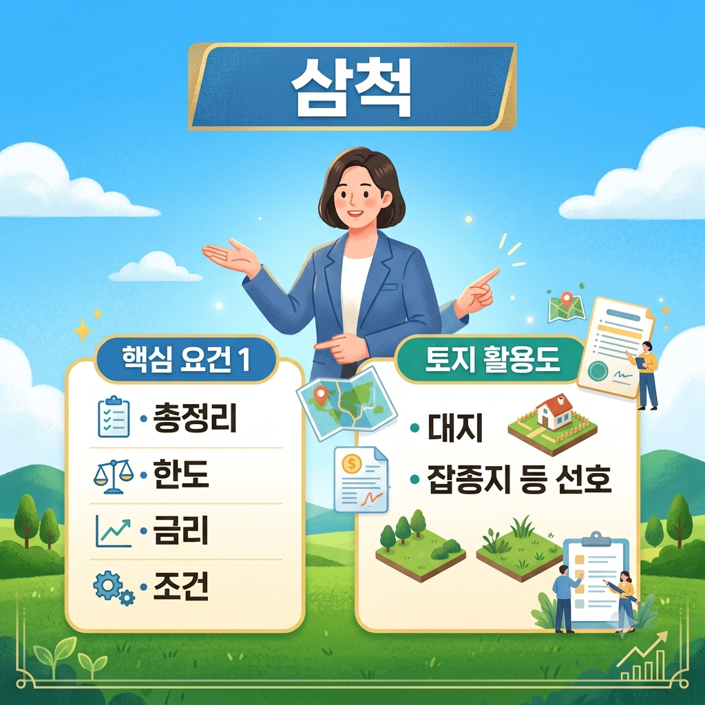 삼척 토지담보대출 어디까지 가능할까? 농지·임야·땅담보대출 한도와 금리 총정리