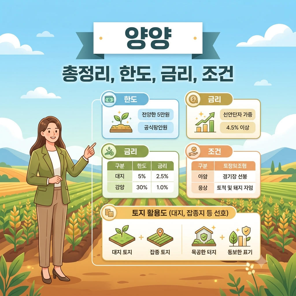 양양 토지담보대출 한도 얼마나 가능할까? 농지·임야·땅담보대출 조건 총정리