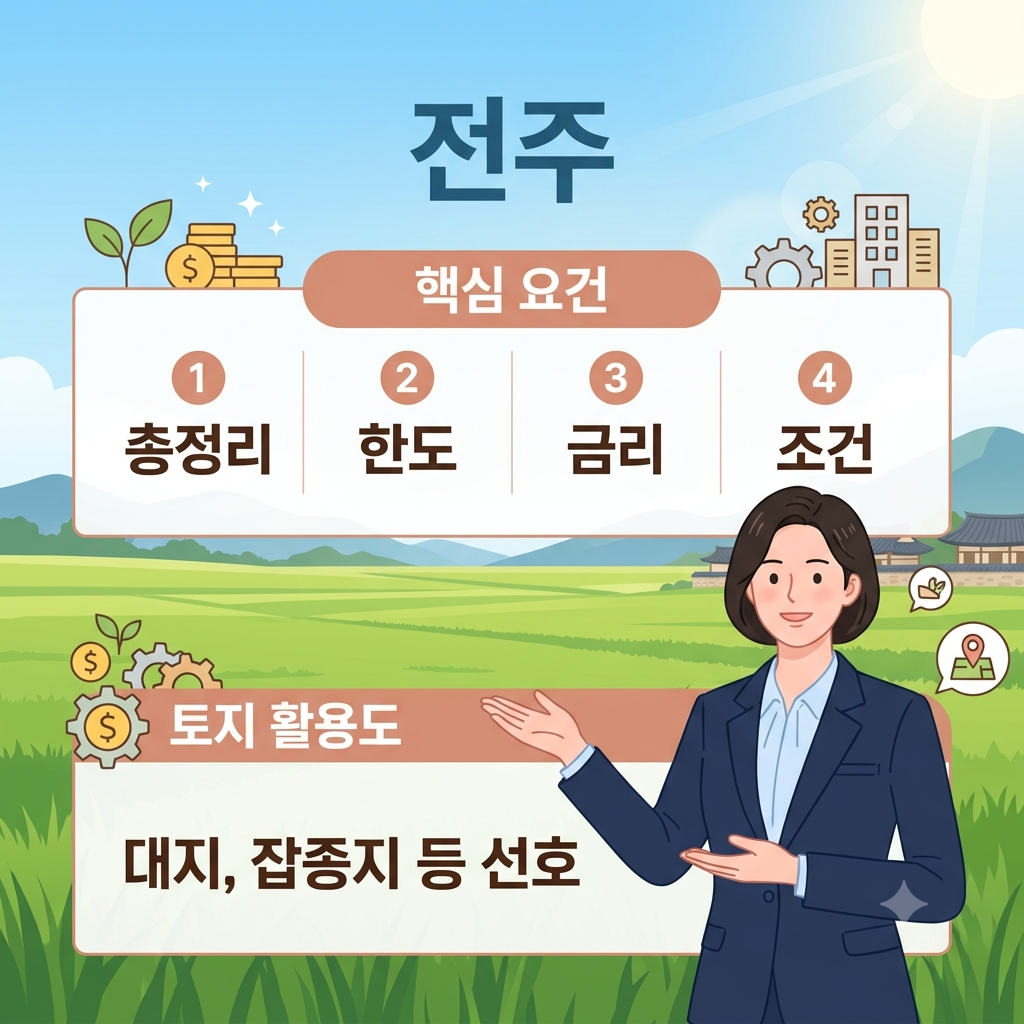 전주 토지담보대출 한도 얼마나 가능할까? 농지·임야·땅담보대출 조건 총정리