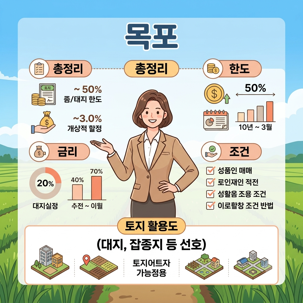 목포 토지담보대출, 어디까지 가능할까? 농지·임야·땅 담보대출 한도와 금리 총정리