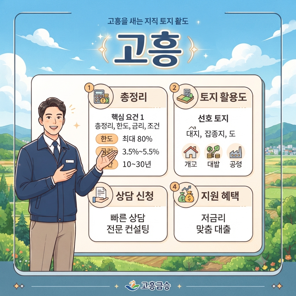 고흥 토지담보대출, 농지·임야도 가능할까? 대출한도부터 승인사례까지 한눈에 정리
