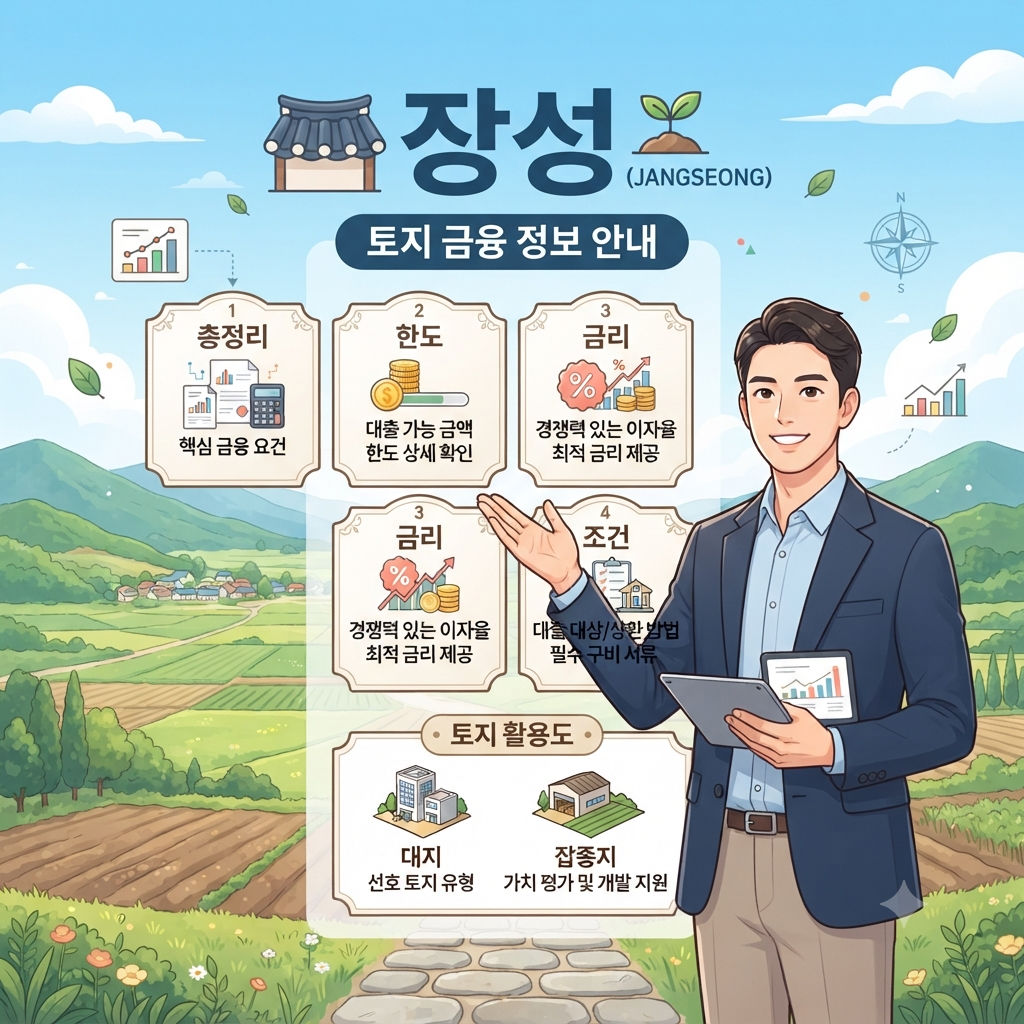 장성 토지담보대출 어디가 유리할까? 농지·임야·땅담보대출 한도와 승인 조건까지 총정리