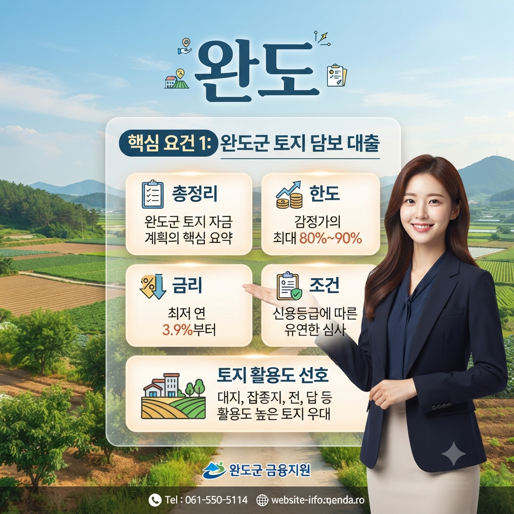 완도 토지담보대출, 농지·임야도 가능할까? 한도·금리·승인 조건과 실제 사례 총정리