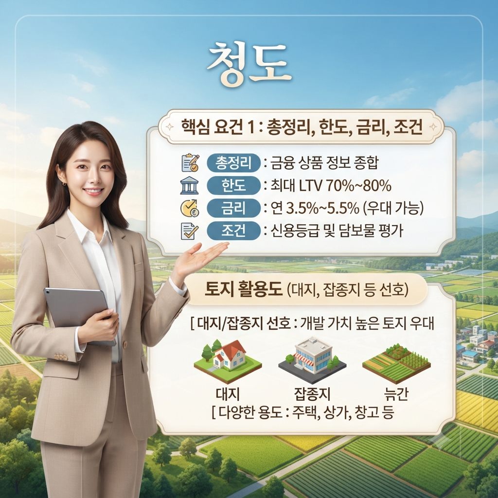 청도 토지담보대출, “농지·임야도 한도 잘 나올까?” 실제 승인 기준 완전정리