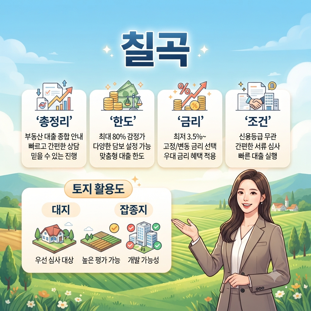 칠곡 토지담보대출, “같은 농지인데 왜 한도는 이렇게 다를까?” 핵심 기준 완전정리