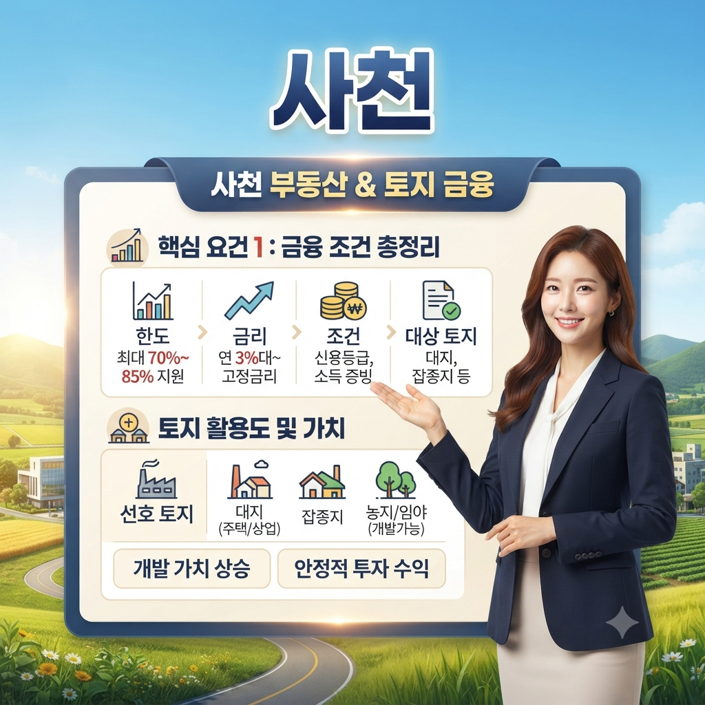 사천 토지담보대출, 농지·임야도 가능할까? 승인 조건과 한도 실제 사례 총정리