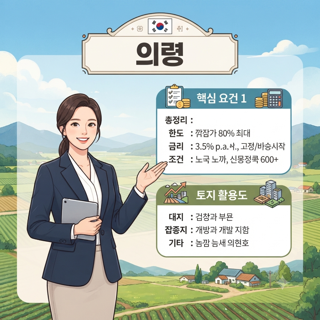 의령 토지담보대출, 농지·임야도 가능할까? 대출한도 잘 나오는 토지의 공통점은?
