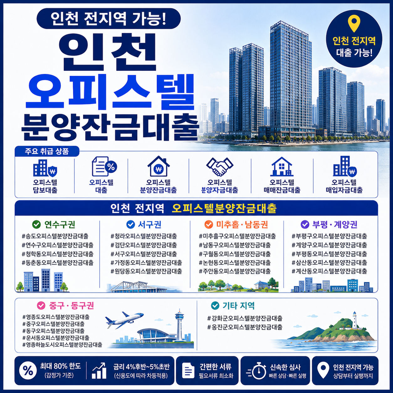 인천 오피스텔분양잔금대출 한도·금리·자격 조건 총정리｜분양잔금·매매자금 알아보기