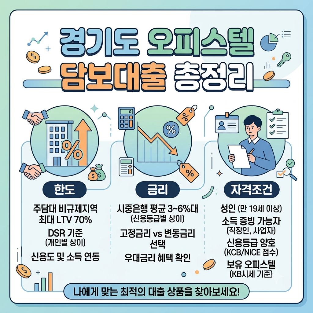경기도 오피스텔담보대출 어디까지 가능할까? 한도·금리·자격조건 총정리