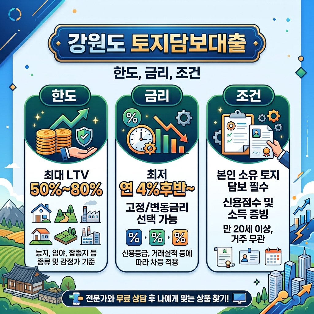강원도 토지담보대출 한줄 요약 정리