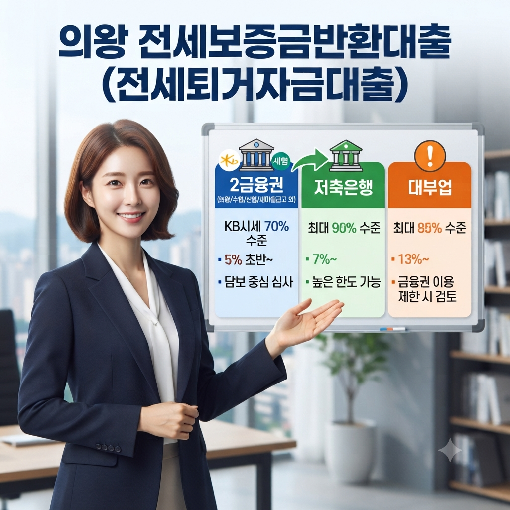 의왕 전세보증금반환대출(전세퇴거자금대출) 한도·금리·조건 정리