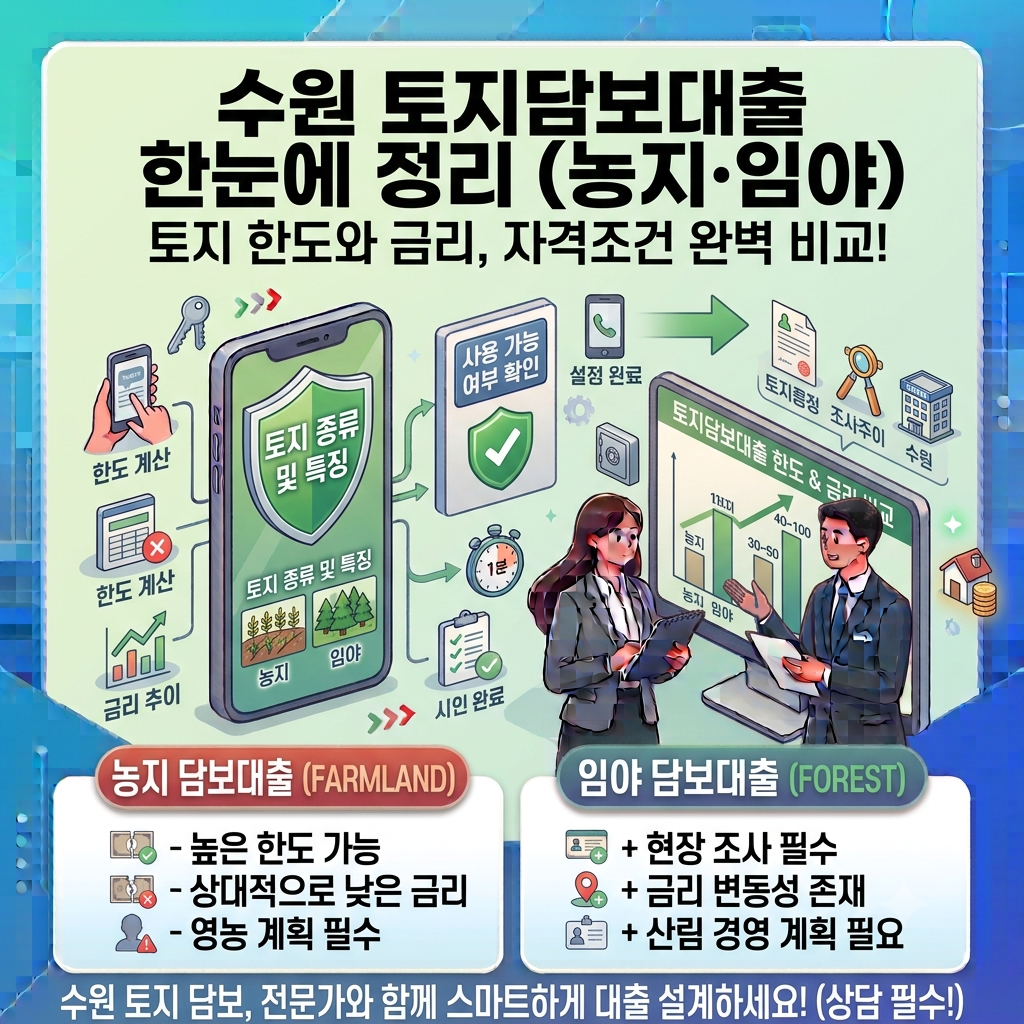 수원 토지담보대출 농지·임야 한도와 금리, 자격조건 한눈에 정리