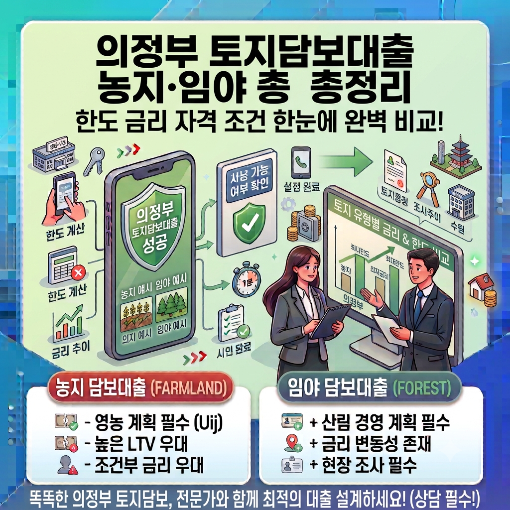 의정부 토지담보대출 농지·임야 한도 금리 자격 조건 총정리