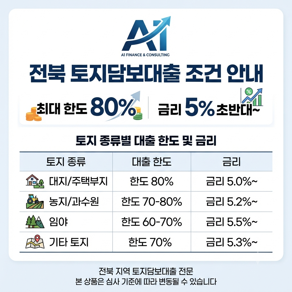 전북 토지담보대출 상담하면서 확인했던 농지와 임야 한도 차이