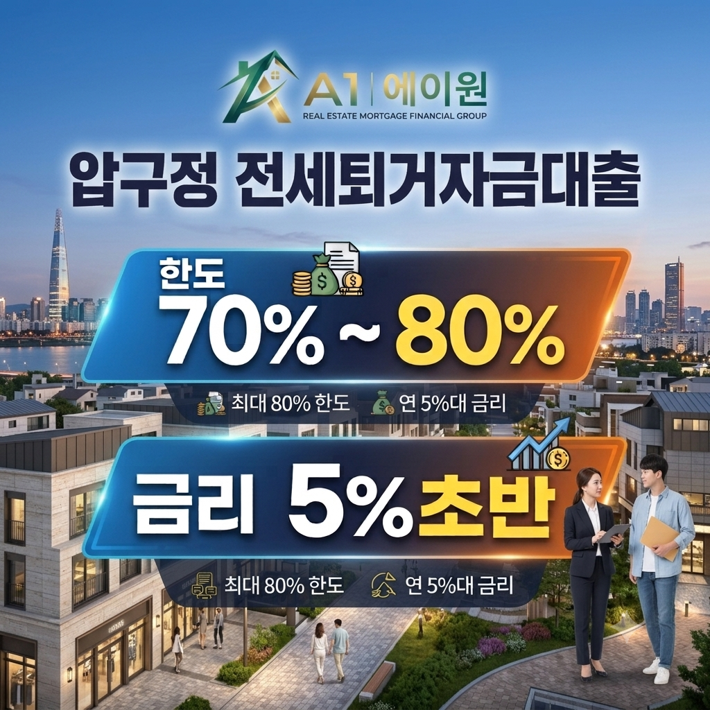 압구정 아파트 전세보증금 반환, 직접 비교해 본 전세퇴거자금대출 한도와 금리